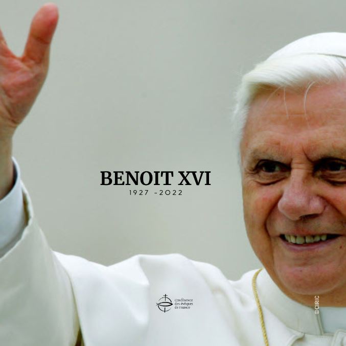 Décès du pape Benoît XVI – messages de Mgr Jean-Yves Nahmias et Mgr Guillaume de Lisle – messe d’action de grâce